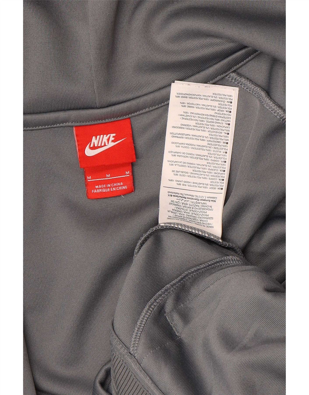Nike muški pulover s kapuljačom s patentnim zatvaračem srednje sivi poliester u blokovima boja