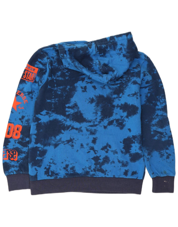 Converse Boys Graphic Hoodie Jumper 12-13 Years Large Blue Tie Dye Cotton
