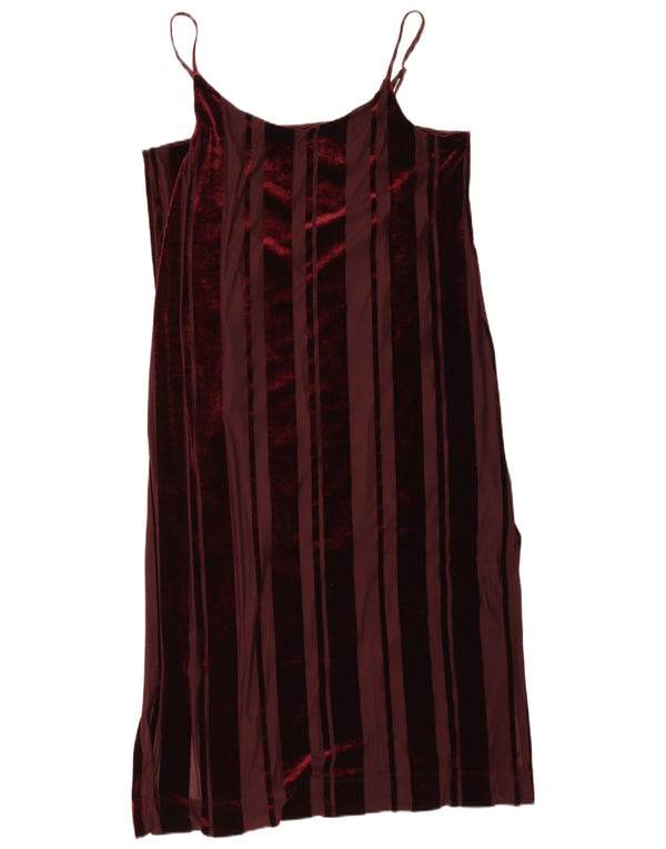 Dkny Ženska slip haljina od velura UK 18 XL Bordo prugasti poliester