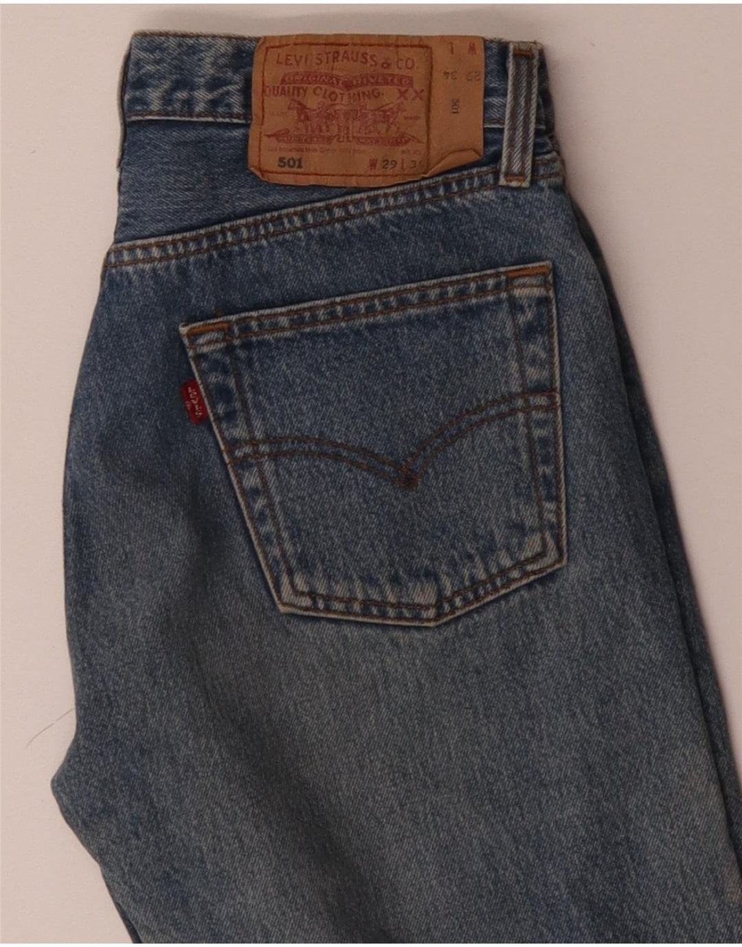 LEVI'S muške 501 ravne traperice W29 L30 plavi pamuk