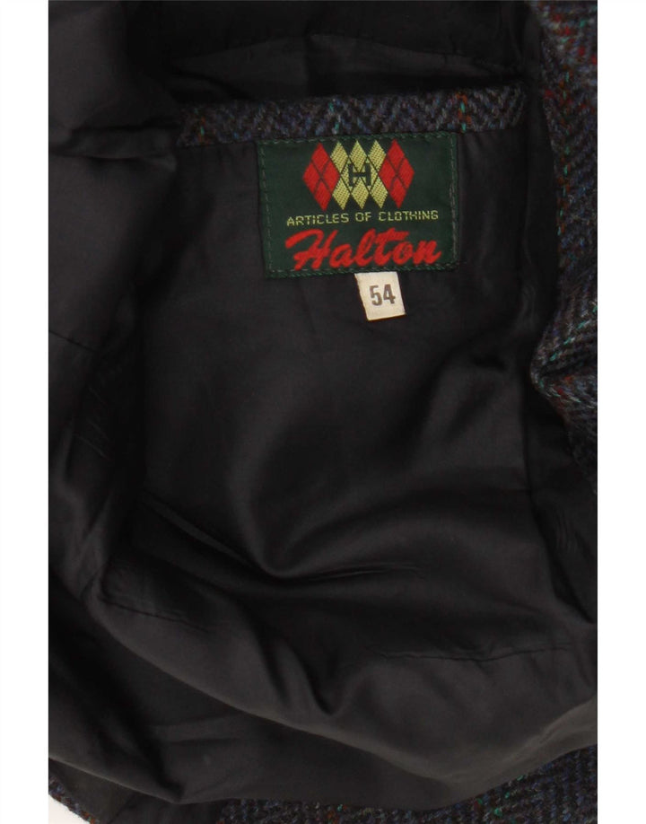 Vintage muška jakna sa 2 gumba IT 54 2XL tamnoplava houndstooth