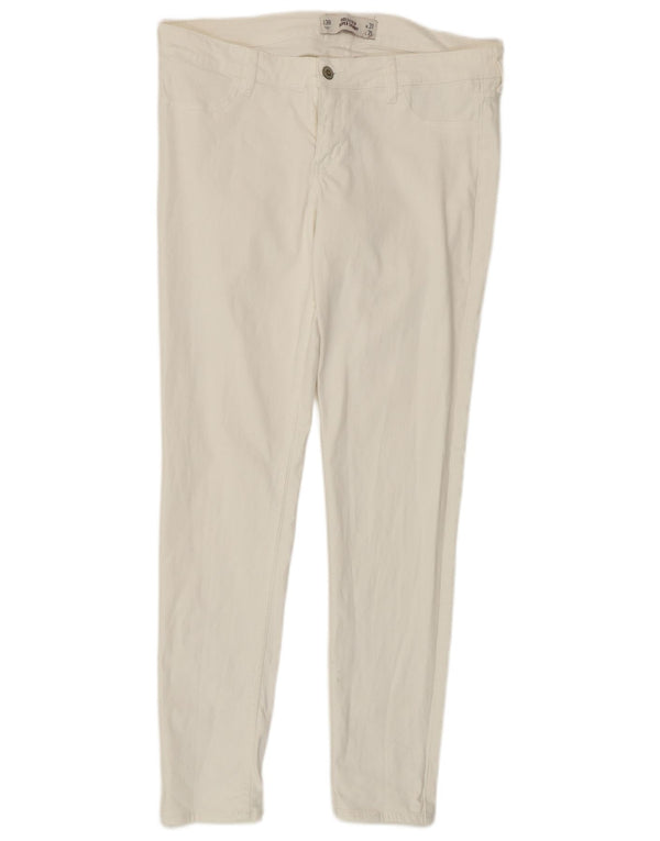 HOLLISTER Ženske super uske traperice US 13 Large W31 L31 Bijeli pamuk