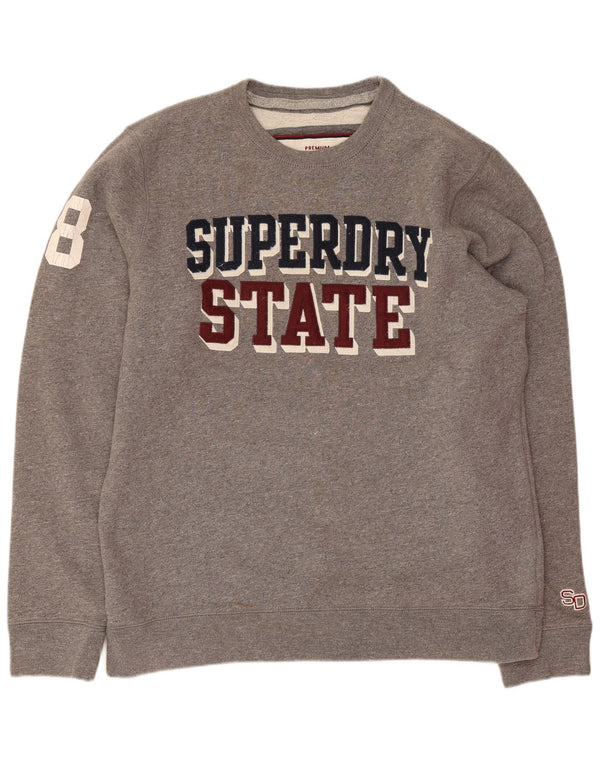 Superdry muški džemper s grafičkim motivima 2XL, sivi flekasti pamuk