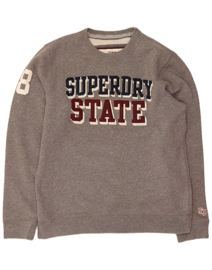 Superdry muški džemper s grafičkim motivima 2XL, sivi flekasti pamuk