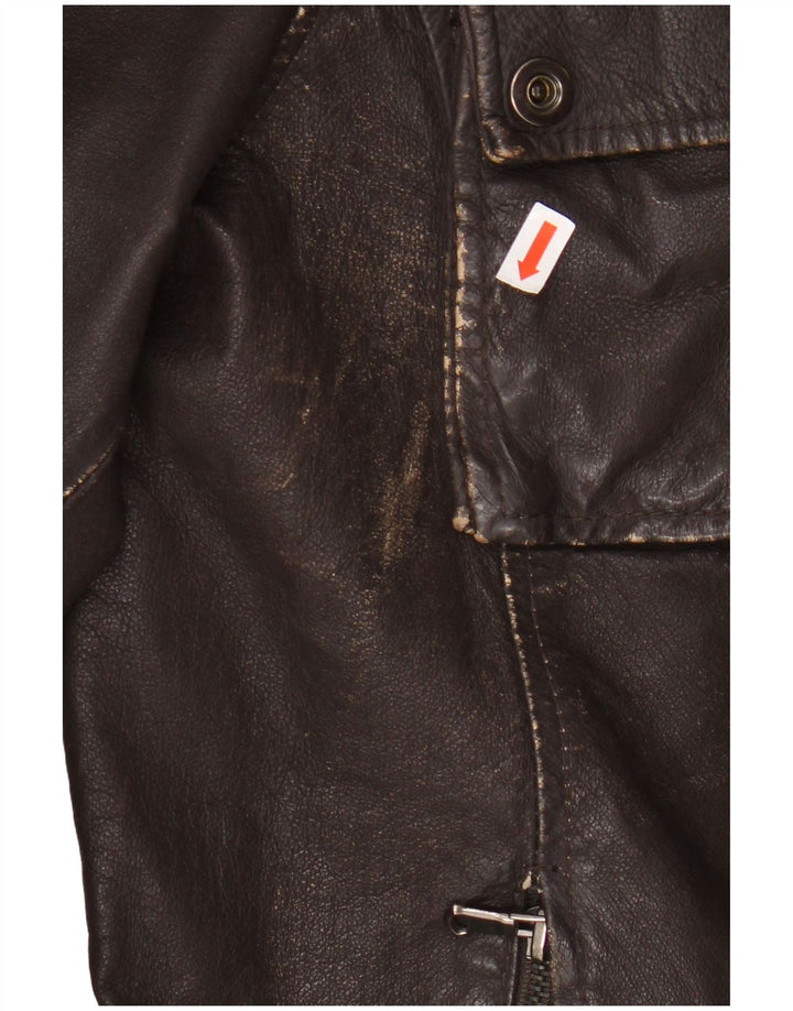 Vintage muška kožna jakna IT 54 2XL smeđa koža