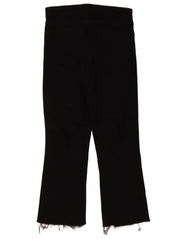 Zara ženske crop bootcut traperice visokog struka EU 38 male W28 L25 crni pamuk