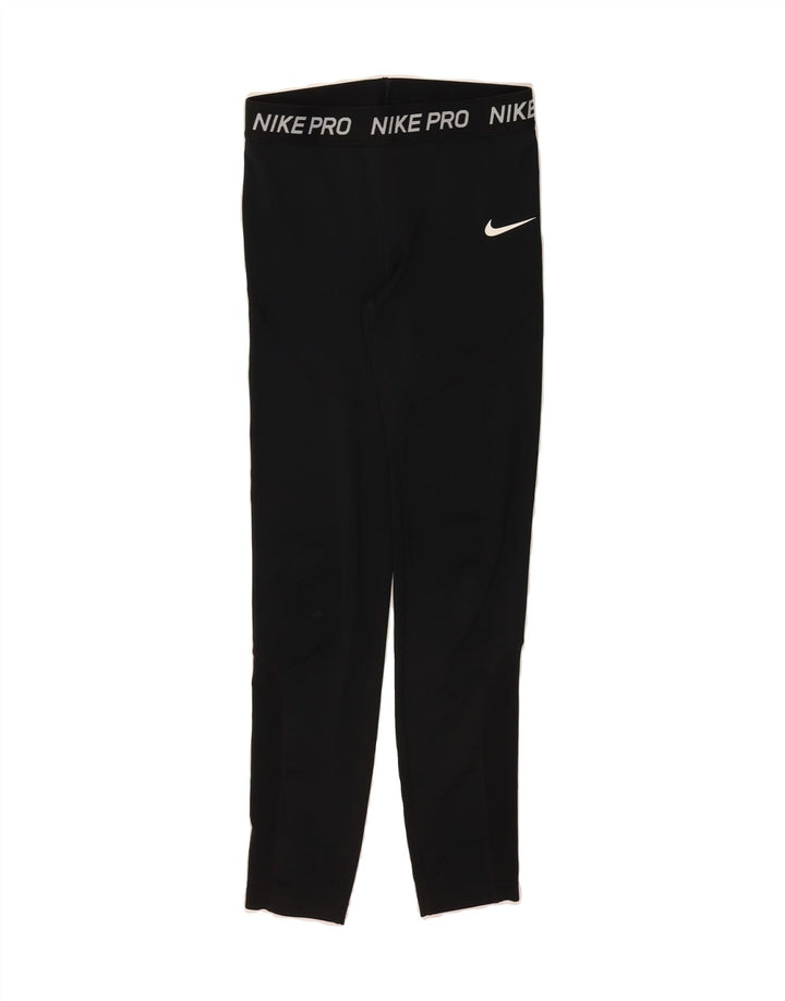 NIKE Womens Graphic Leggings UK 10 Small  Black Vintage Nike and Second-Hand Nike from Messina Hembry 