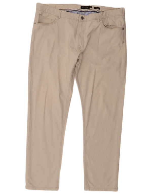Massimo Dutti Mens Slim Fit Casual Trousers EU 50 2XL W40 L31 Beige