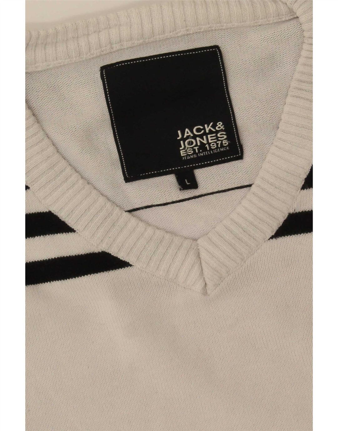 Jack & Jones muški džemper s V-izrezom, velika bijela boja
