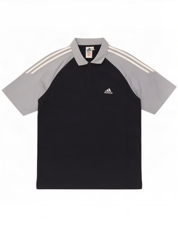 Adidas Mens Climalite Polo Shirt UK 42/44 Large Navy Blue Colourblock