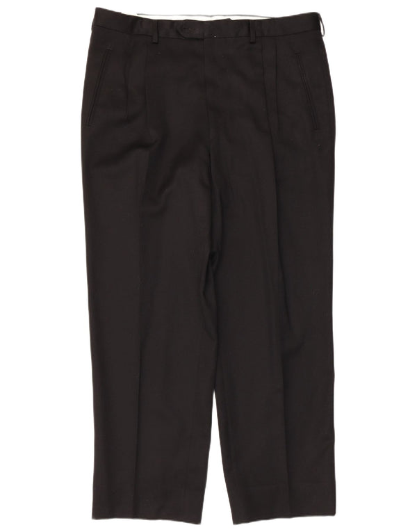 Daniel Hechter Muške hlače s štipaljkama IT 56 3XL W38 L28 Crna vunena