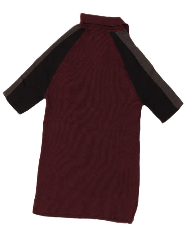 Zara muška polo majica Muscle Large Burgundy Colourblock poliamid