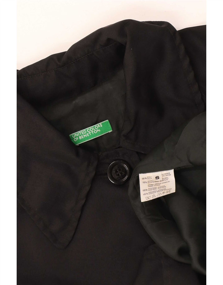 Benetton ženski preveliki kaput UK 10 Mali crni poliamid