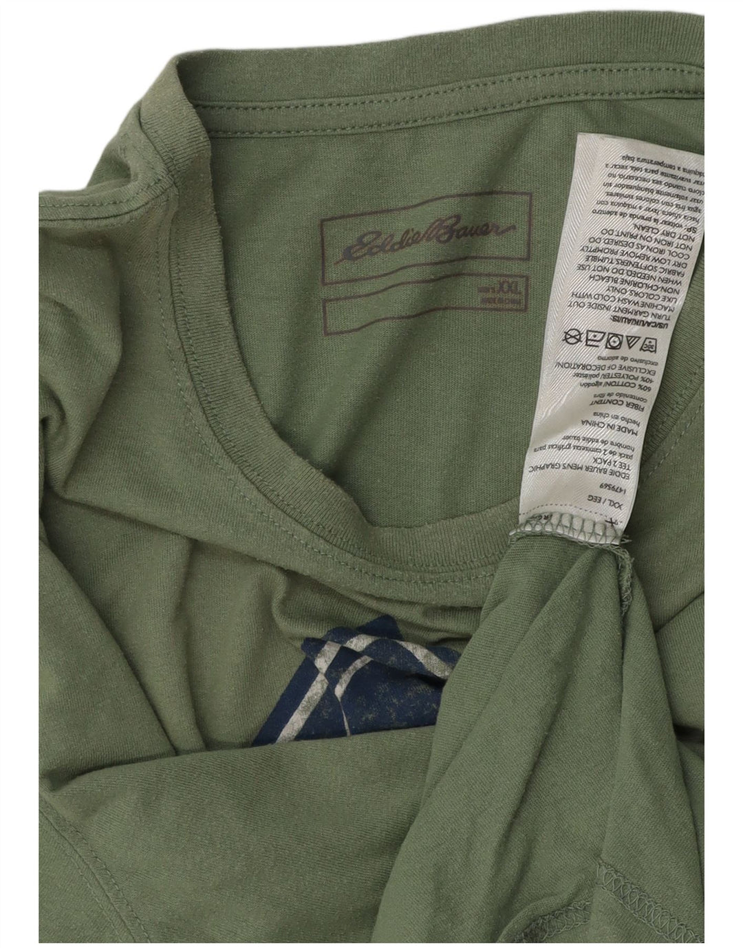 EDDIE BAUER Muška majica kratkih rukava s grafičkim motivima, 2XL, zeleni pamuk