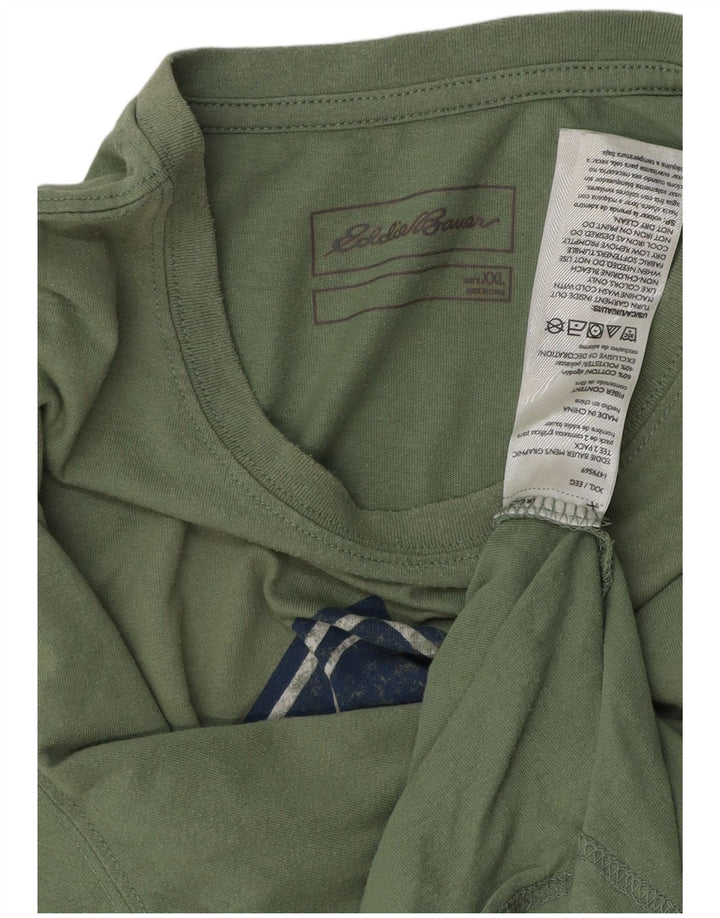EDDIE BAUER Muška majica kratkih rukava s grafičkim motivima, 2XL, zeleni pamuk