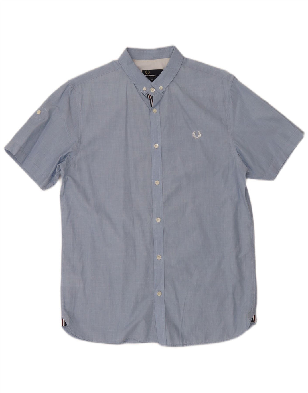 Fred Perry muška uska košulja kratkih rukava Srednje plavi pamuk