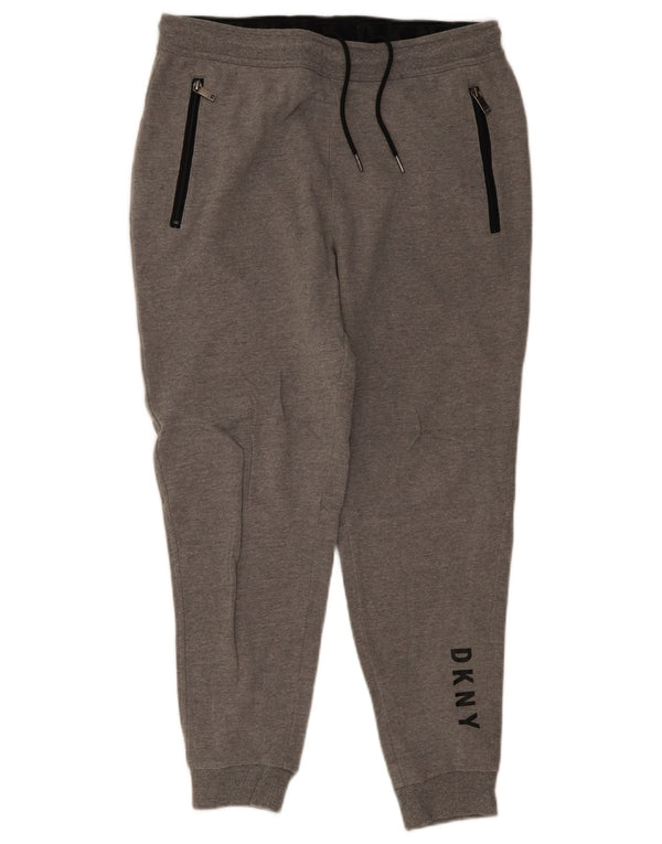 Dkny Mens Graphic Tracksuit Trousers Joggers Medium  Grey Flecked Cotton
