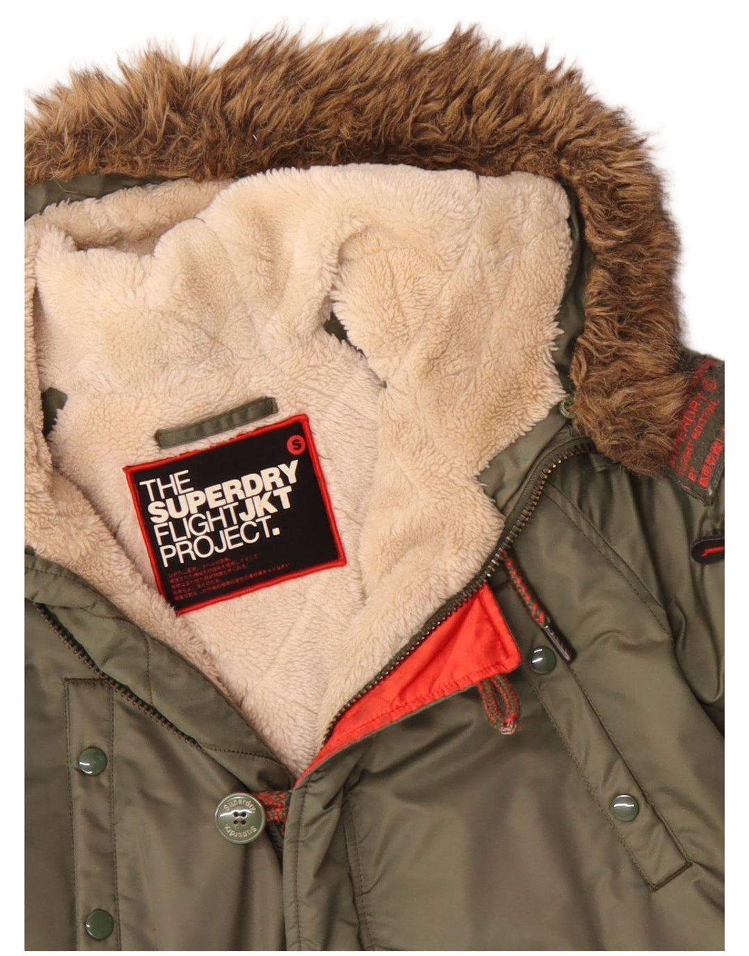 SUPERDRY muška parka jakna s kapuljačom UK 36 Mali zeleni najlon