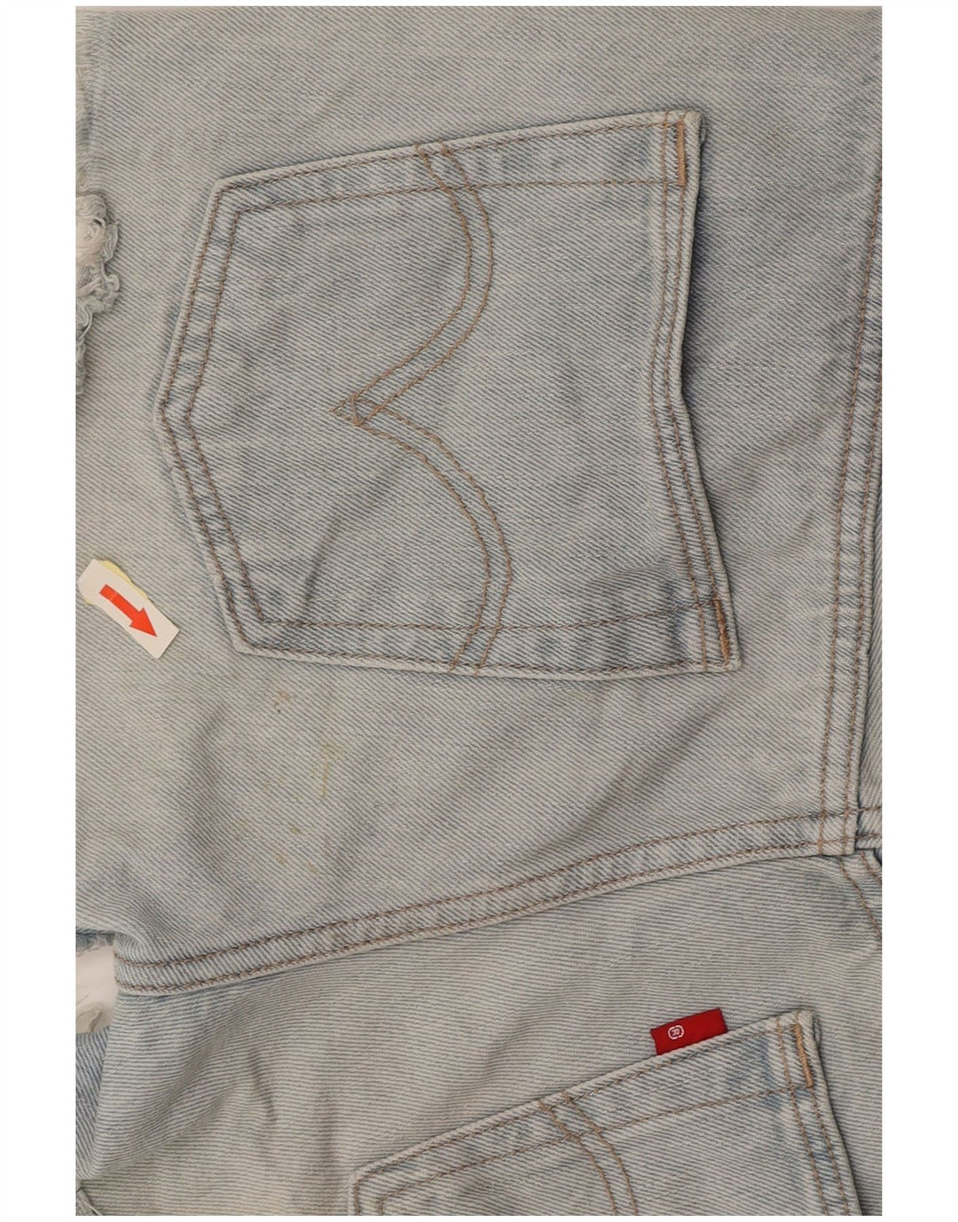 LEVI'S Ženske kratke traper hlače 501 W27 male plave boje pamuka