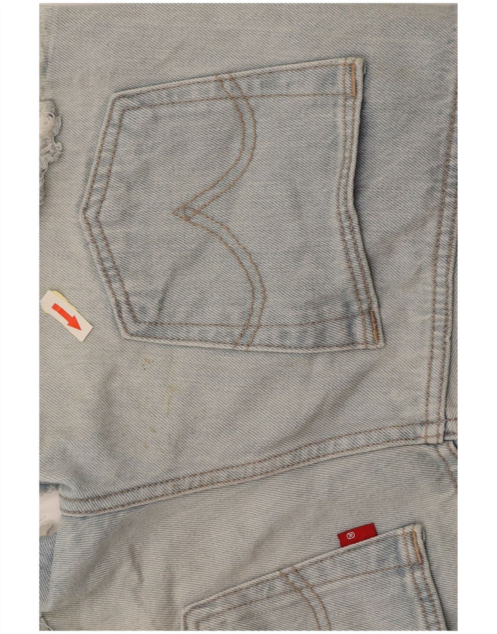 LEVI'S Ženske kratke traper hlače 501 W27 male plave boje pamuka