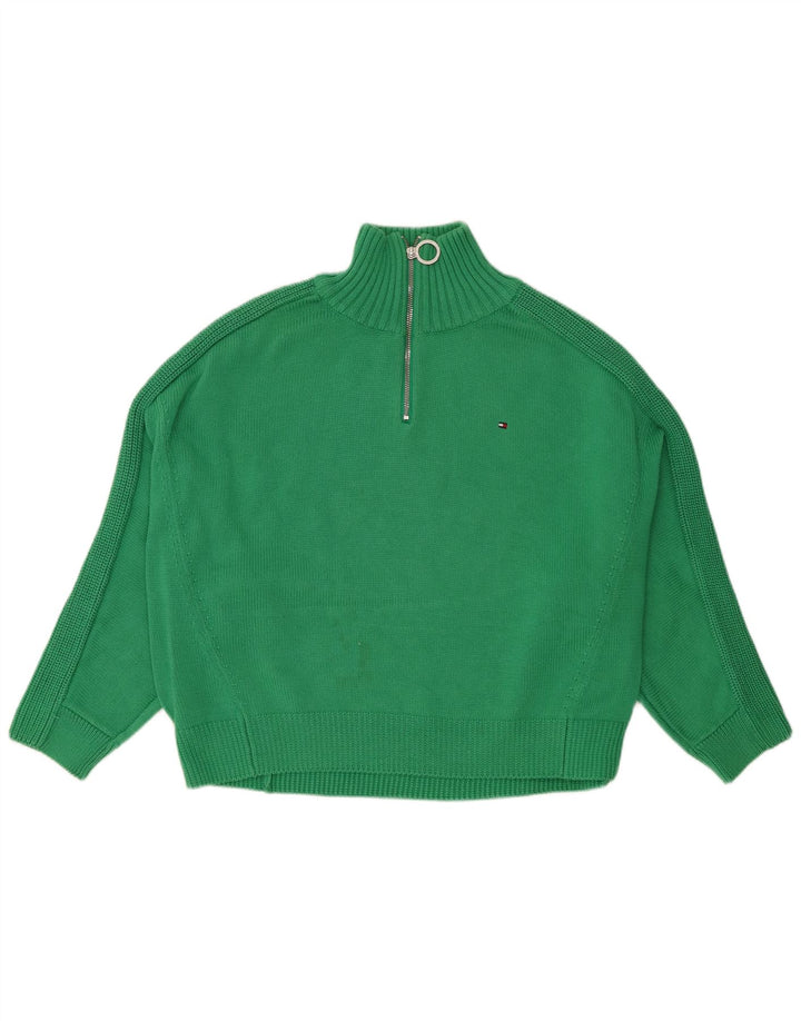 Tommy Hilfiger ženski pulover s velikim izrezom i patentnim zatvaračem UK 14 Srednje zelena