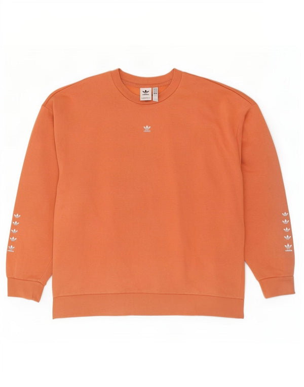Adidas Ženska prekomjerna majica s grafičkim motivima UK 14 Large Orange Cotton