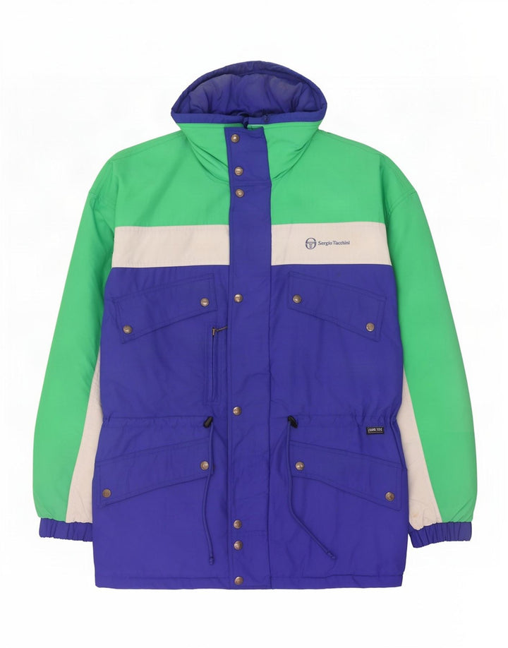 Sergio Tacchini muška skijaška jakna s kapuljačom IT 54 2XL plava poliamidna boja