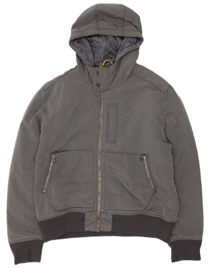 Calvin Klein Jeans muška bomber jakna s kapuljačom UK 44 2XL sivi poliester