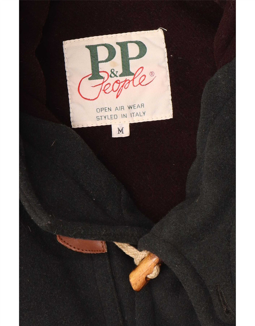 P&P People muški duffle kaput s kapuljačom UK 38 srednje zelene vune
