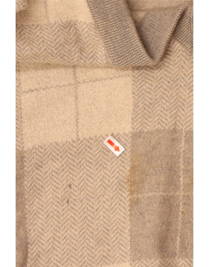 VALENTINO Muški džemper s V-izrezom XL siva patchwork vuna
