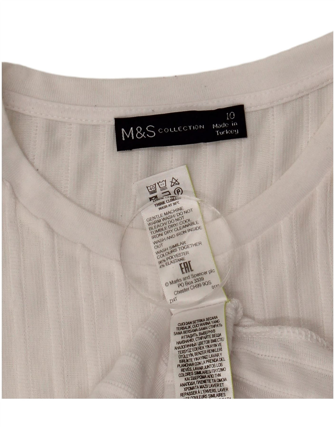 Marks & Spencer ženska prevelika majica dugih rukava UK 10 Mala bijela
