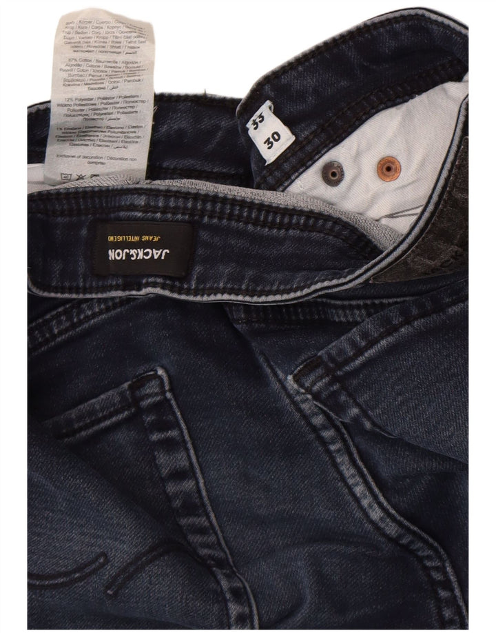Jack & Jones muške uske traperice GLENN W33 L30 plavi pamuk