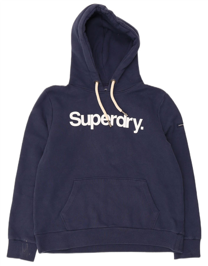 SUPERDRY Ženska majica s kapuljačom s kapuljačom UK 16 Veliki tamnoplavi pamuk