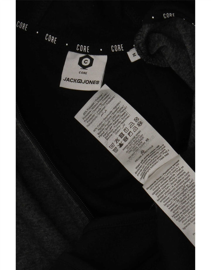 Jack & Jones muški pulover s kapuljačom na patentni zatvarač srednje crne boje od poliestera