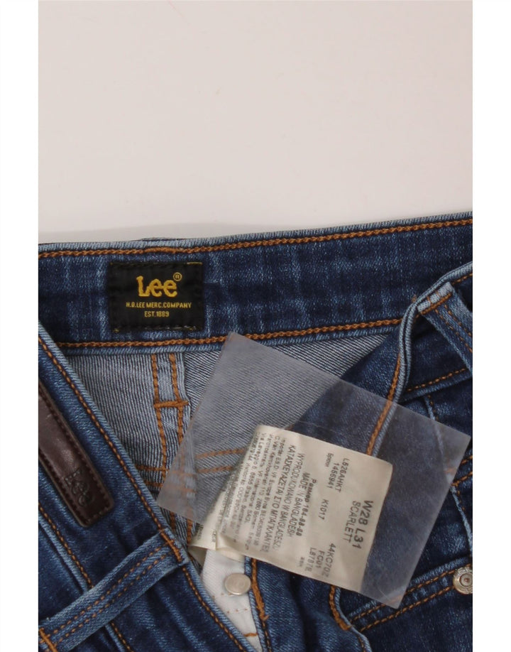 LEE ženske uske traperice Scarlett W28 L29 plavi pamuk