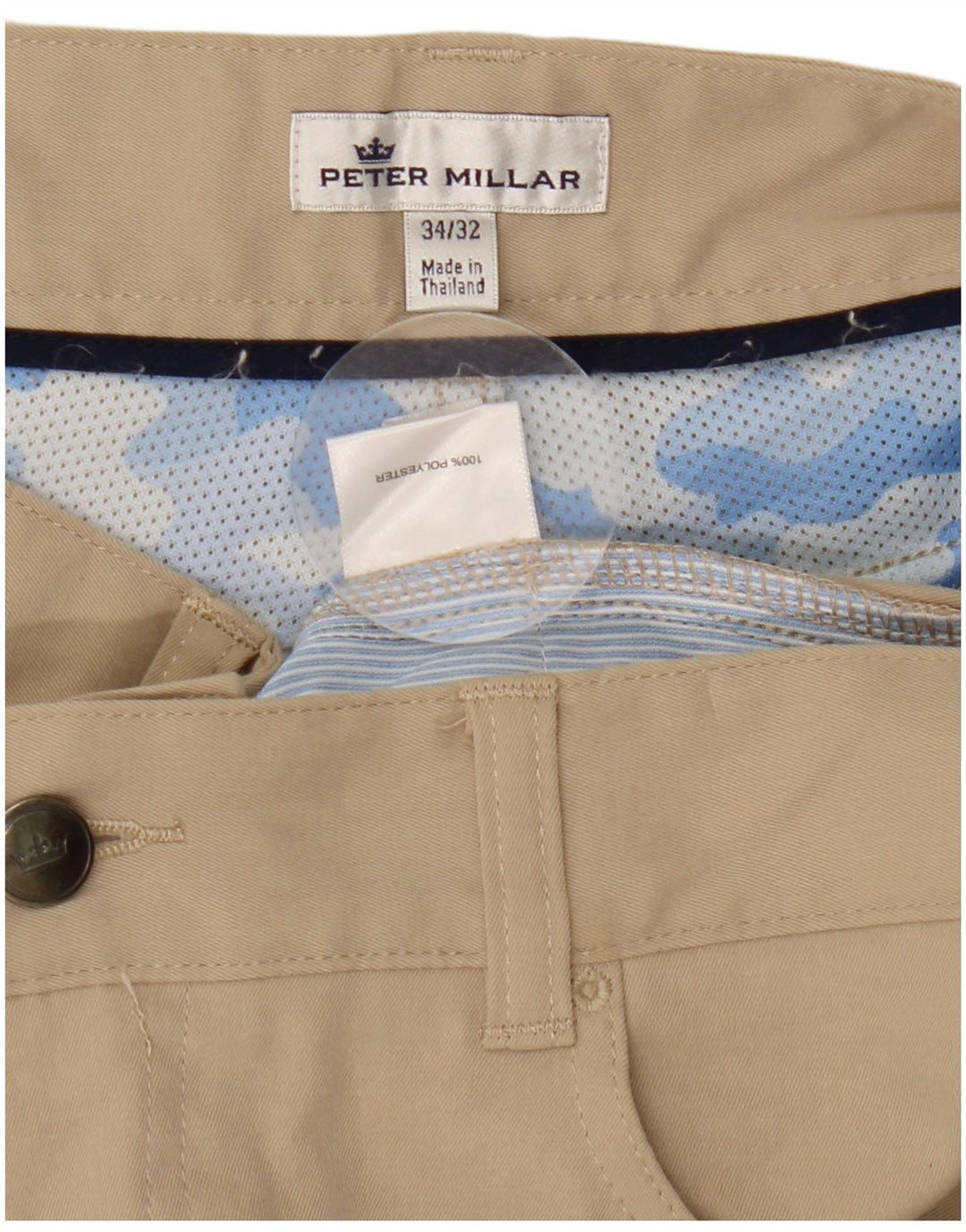 Peter Millar muške ravne ležerne hlače W34 L28 bež poliester