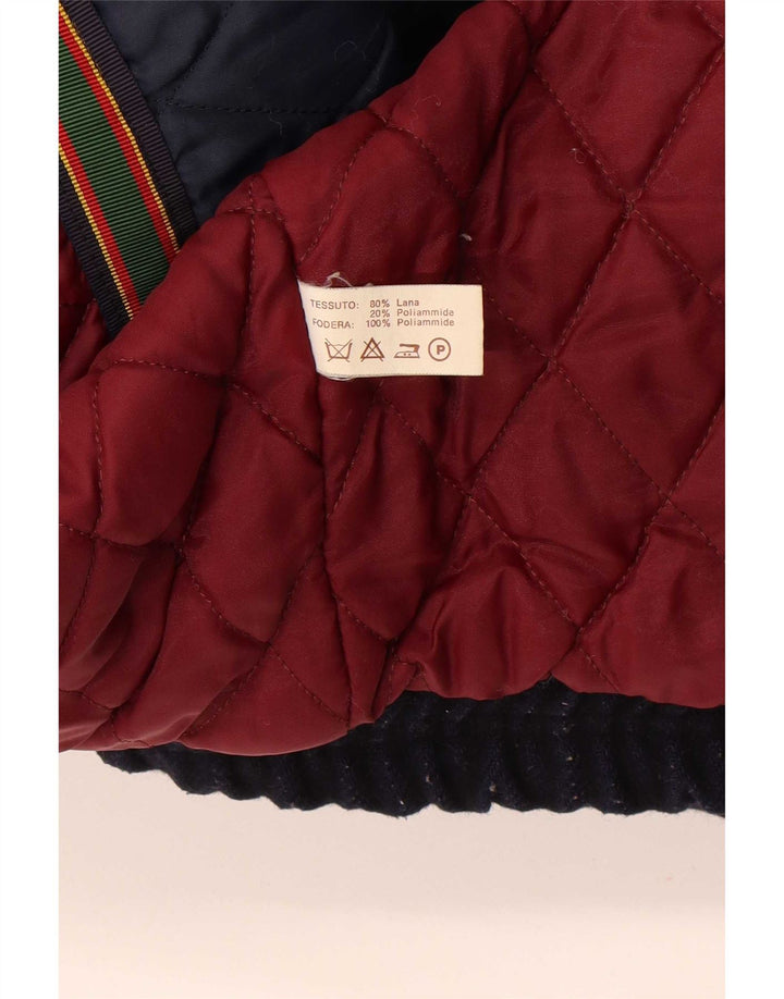 Vintage muška bomber jakna UK 42 XL tamnoplava vuna