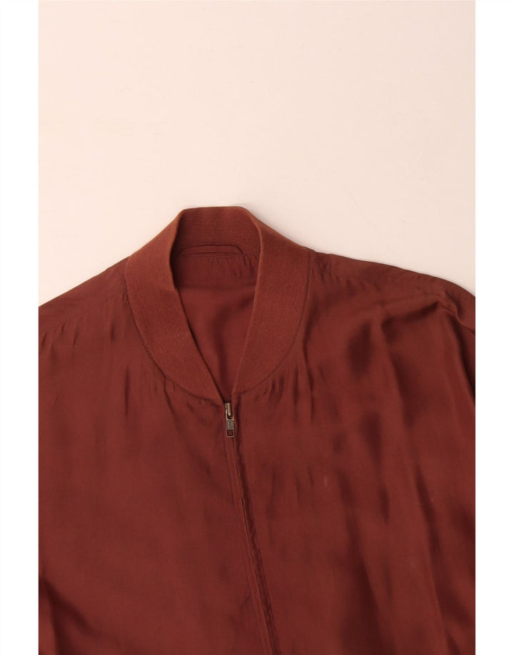 VINTAGE Muška bomber jakna UK 40 Large Brown Silk