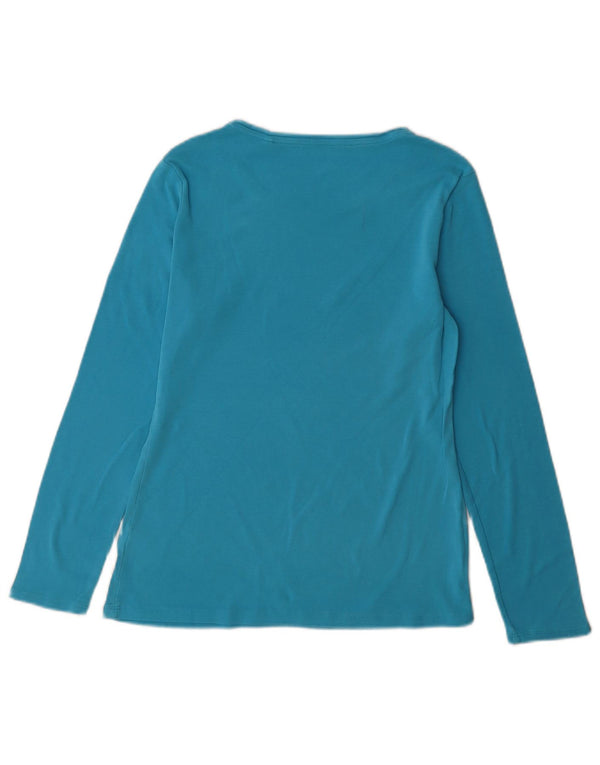 Marks & Spencer ženska majica dugih rukava UK 14 Large Blue Cotton
