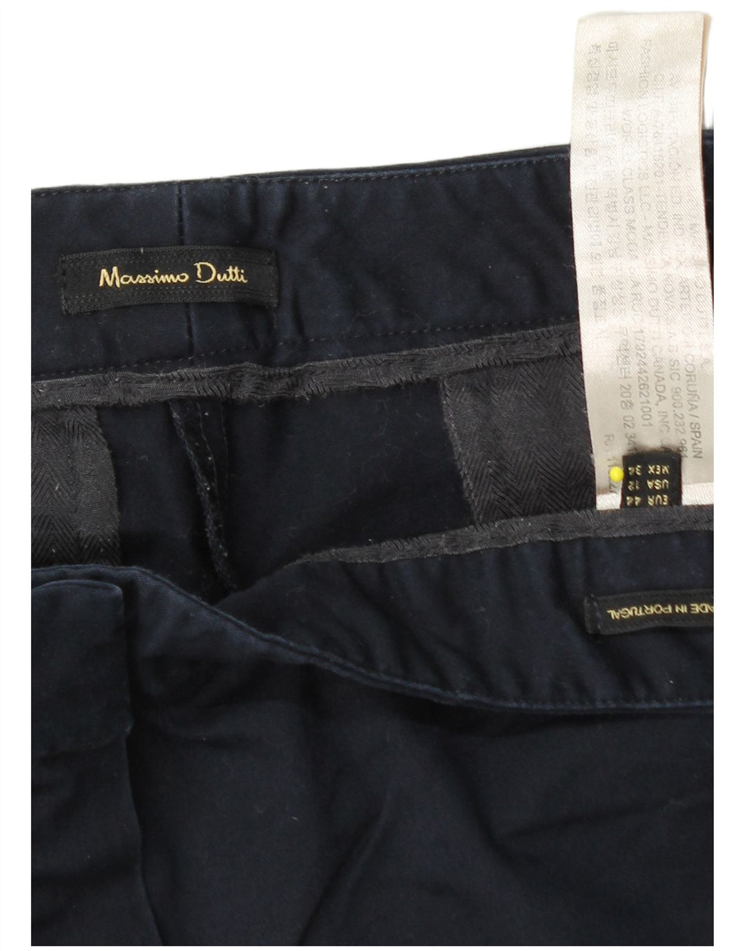 MASSIMO DUTTI Ženske chino hlače EU 44 XL W34 L28 Mornarsko plave klasične