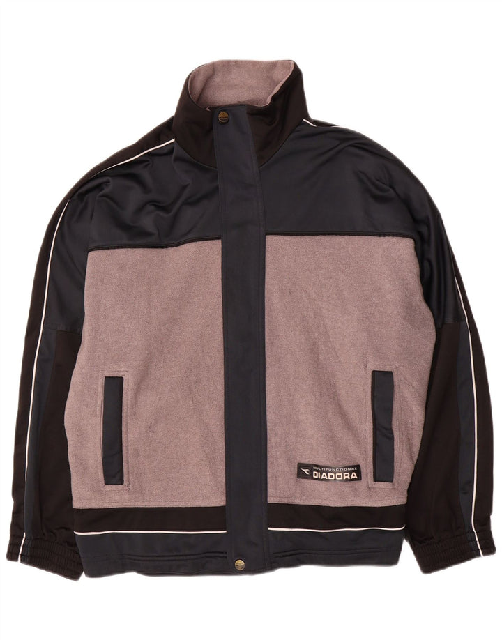 Diadora muška gornja jakna trenirke UK 38 poliester srednje sive boje