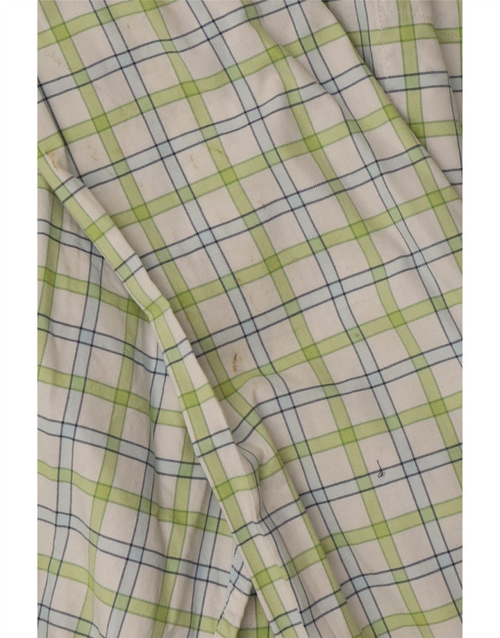 TOMMY HILFIGER Mens Shirt 2XL Green Check Cotton