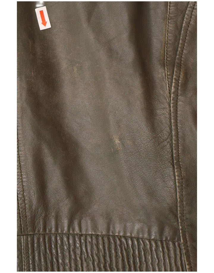 DAVID MOORE Ženska kratka biciklistička jakna UK 16 velika zelena koža u blokovima boja