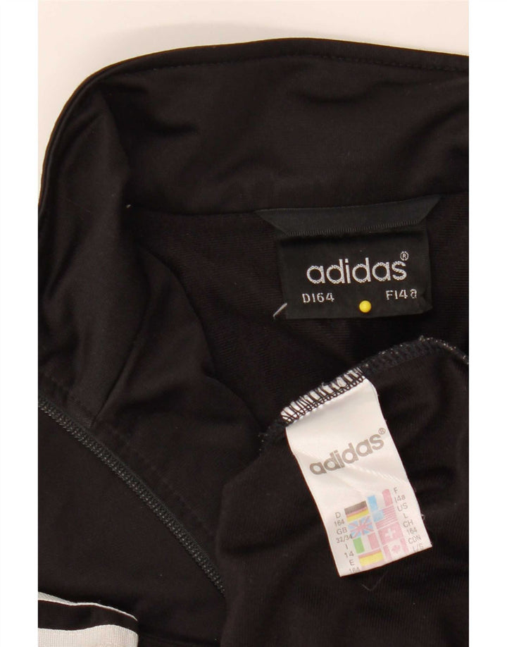 Gornja jakna od trenirke Adidas za dječake 13-14 godina, crni poliester
