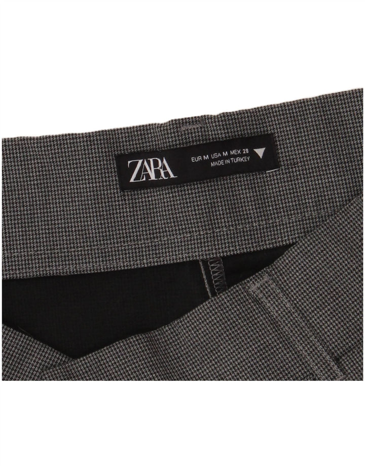 Zara ženske vruće hlačice visokog struka srednje veličine W28 sive ptičje zube