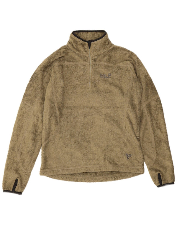 Jack Wolfskin ženski flis džemper s patentnim izrezom UK 10 Mali kaki poliester