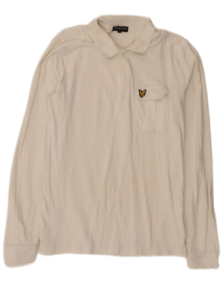 Lyle & Scott muška uobičajena polo majica dugih rukava srednje bijelog pamuka