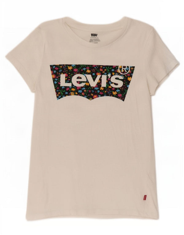 Levi's ženska majica kratkih rukava s grafičkim motivima, UK 6 XS, bijeli pamuk