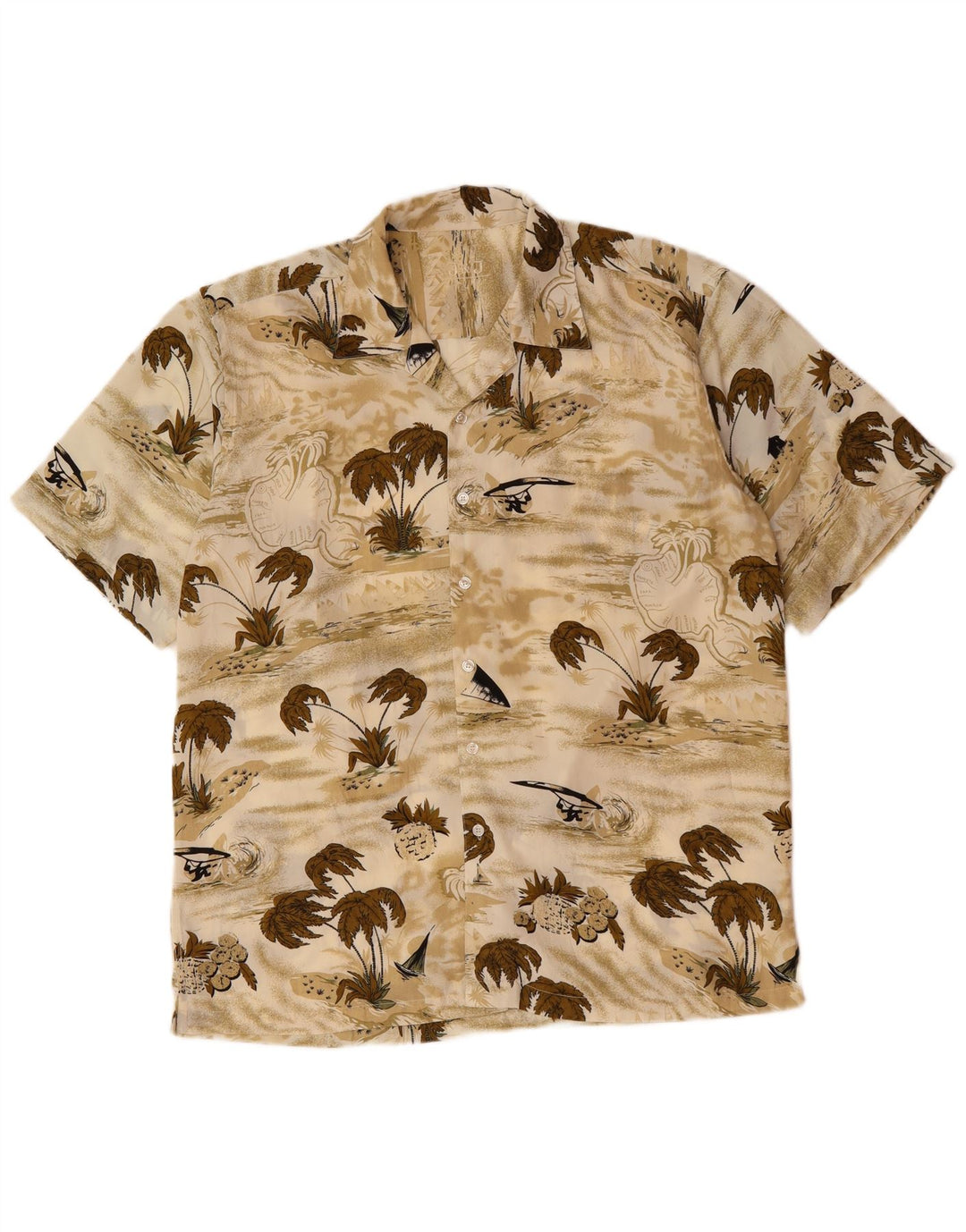 JACK & JONES Velika bež havajska muška majica kratkih rukava