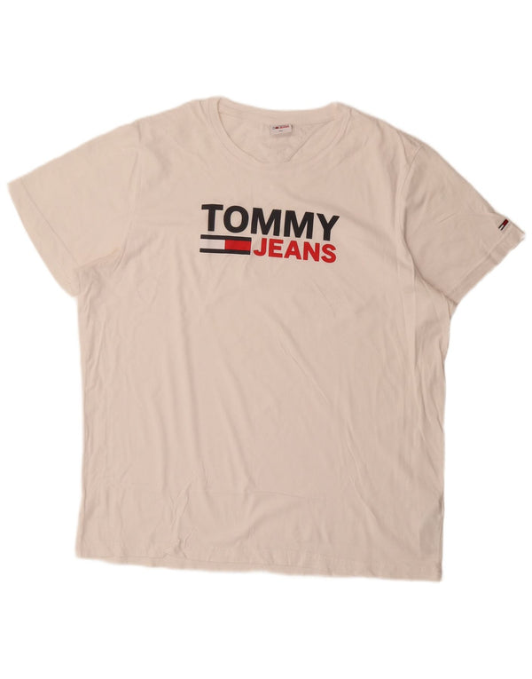 Tommy Hilfiger Top majica kratkih rukava s grafičkim motivima 2XL, bijeli pamuk